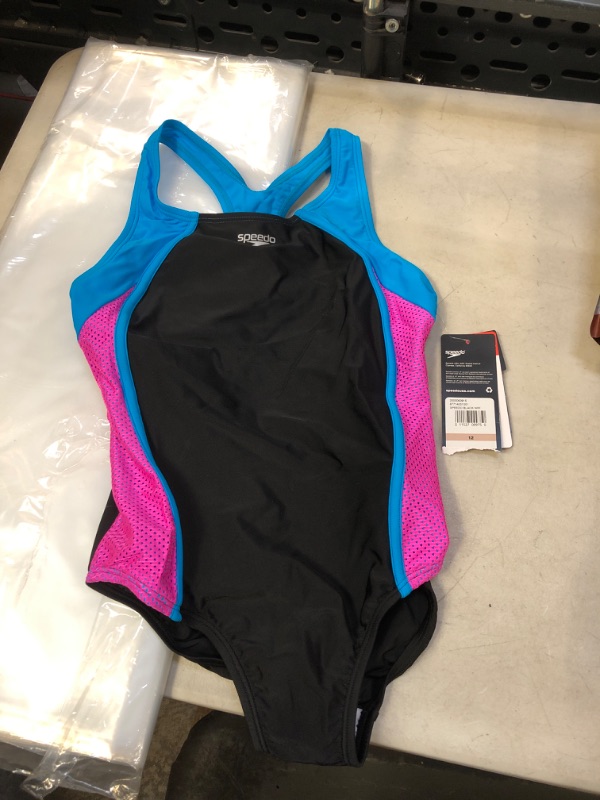 Photo 2 of Speedo Girls Swimsuit MESH SPLICE GIRLS SIZE 12