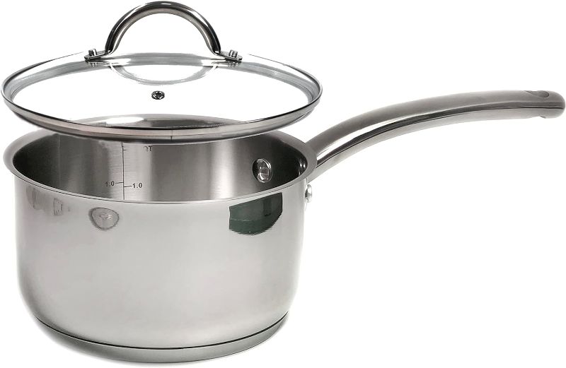 Photo 1 of  Stainless Steel Saucepan Glass Lid Steel handle Induction