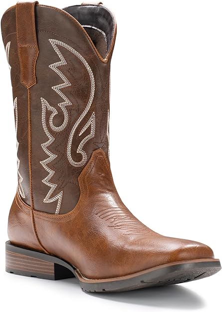 Photo 1 of 9.5 IUV Cowboy Boots For Men Western Boot Durable Fashionable Retro Classic Embroidered Pull On Slip Resistant Boots
