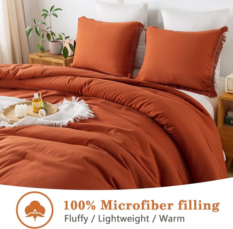 Photo 1 of  Comforter queen Size Set Burnt Orange,  All Season Rust Soft Bed