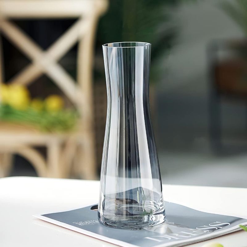Photo 1 of  Glass Tall Flower Vase,Smokey Thick Bottom Large Glass Vases for Centerpiece