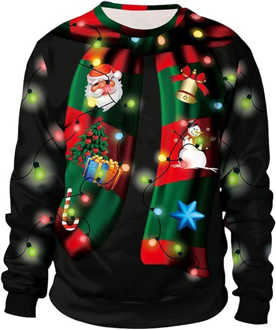 Photo 1 of Colorful House Unisex's Ugly Christmas Jumper Sweater Printed Pullover, 3D Digital Print Sweatshirt
