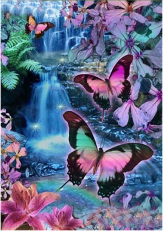 Photo 1 of 16X20inch 5D Full Square Diamond Painting DIY Butterfly Diamond Painting Kits
