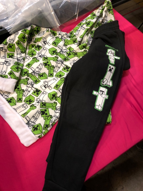 Photo 2 of 5-6 Minecraft Boys 2 Piece Fleece Pants Sets, Pullover Hoodie and Jogger Set for Boys
 