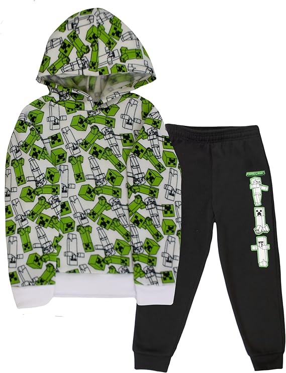 Photo 1 of 5-6 Minecraft Boys 2 Piece Fleece Pants Sets, Pullover Hoodie and Jogger Set for Boys
 