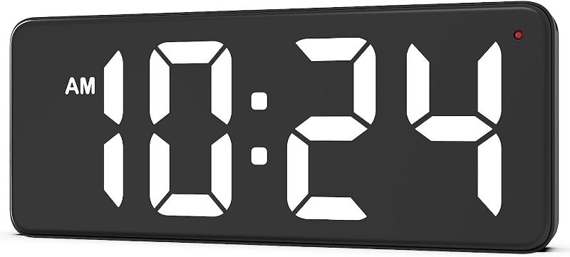 Photo 1 of ED Digital Wall Clock with Large Display, Anti-Reflective Surface, Auto-Dimming, 12/24Hr Format, Small Silent Wall Clock for Living Room, Bedroo