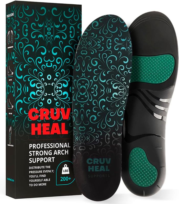 Photo 1 of 200+lbs Heavy-Duty Insoles for Men and Women - Alleviate Foot Pain - Plantar Fasciitis - Orthotic Inserts Perfect for Work Boots and Active Lifestyles (Turquoise, M)
