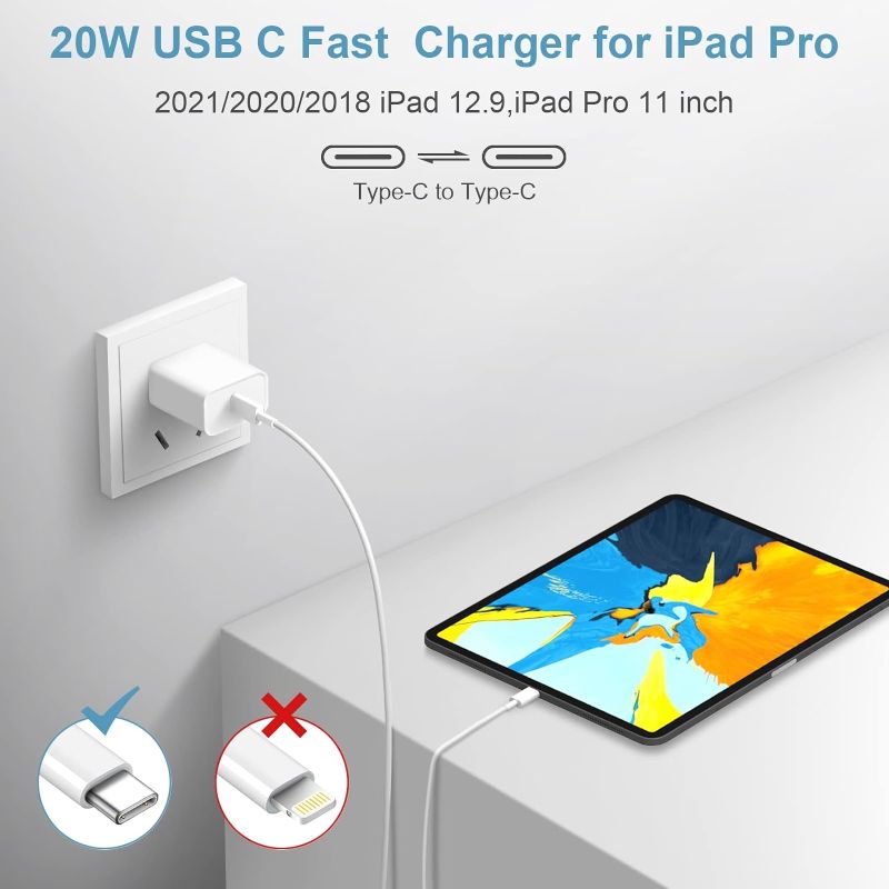 Photo 1 of Fast Charger USB C Charger 3-Pack iPad Pro Charger