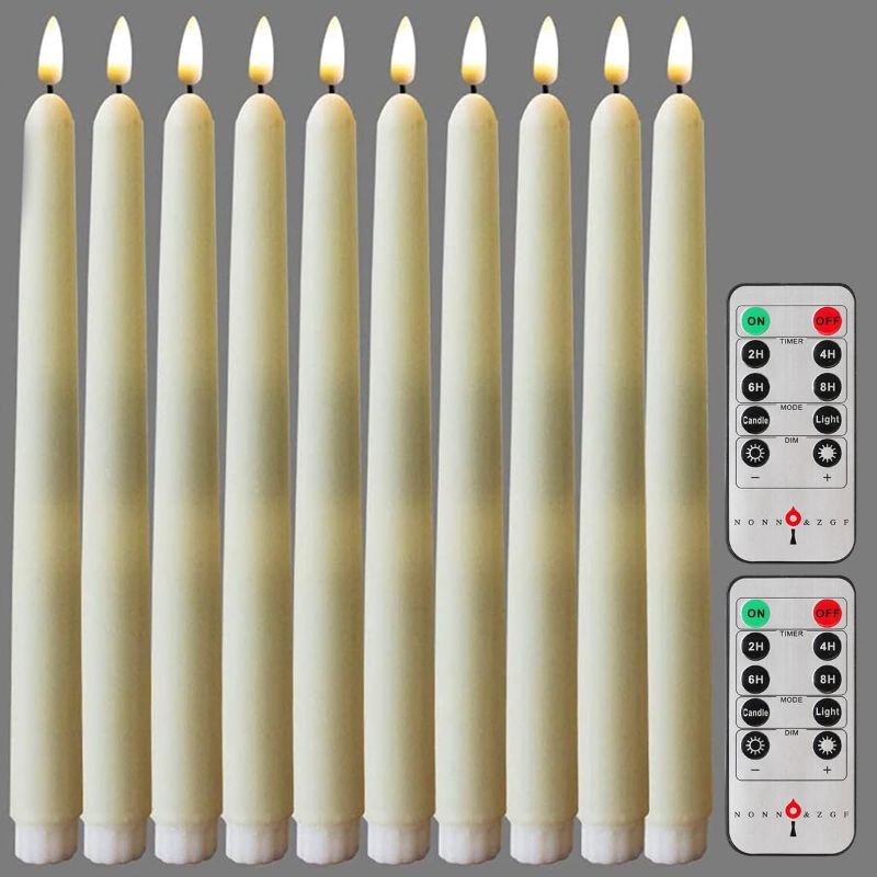 Photo 1 of Pack Flameless Taper Candles, Ivory WAX Coverd,LED Battery
