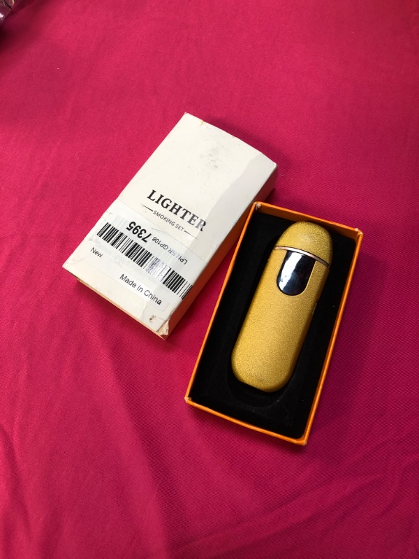 Photo 1 of Electric Lighter, Smart Electronic Lighter, Mini USB Rechargeable Lighter Touch Ignition Windproof Flameless Lighter Plasma Lighter with Power Indicator for Boyfriends Father Gifts (Matte Gold)
