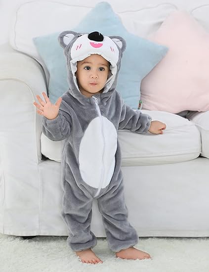 Photo 1 of BJWEO Cute Baby Girl Boy Animal Christmas Outfit Halloween Costume, Newborn Infant Toddler Winter Onesie Pajamas Cosplay 30-36 
