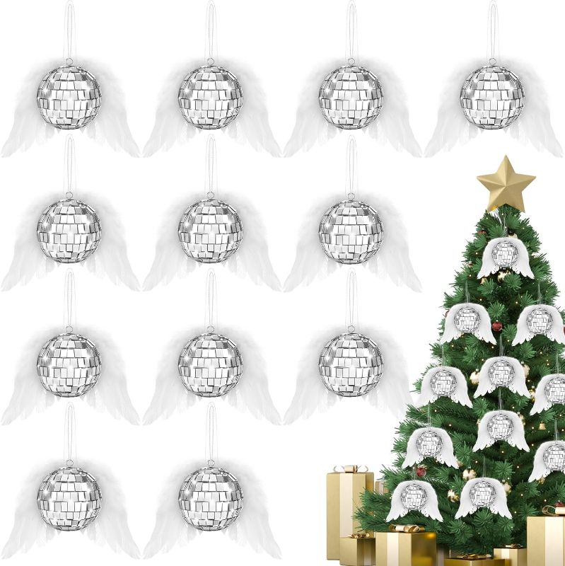 Photo 1 of  Disco Ball Christmas Ornaments Disco Mirror Ball Tiny Disco Ball Bright Reflective Mirror Christmas Balls