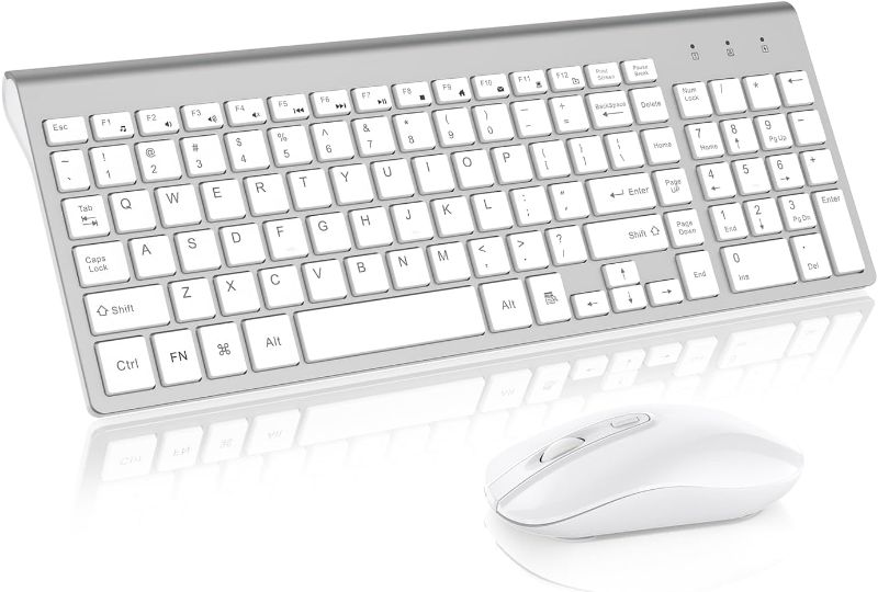 Photo 1 of Wireless Keyboard and Mouse Combo, Compact Full Size Wireless Keyboard and Mouse Set