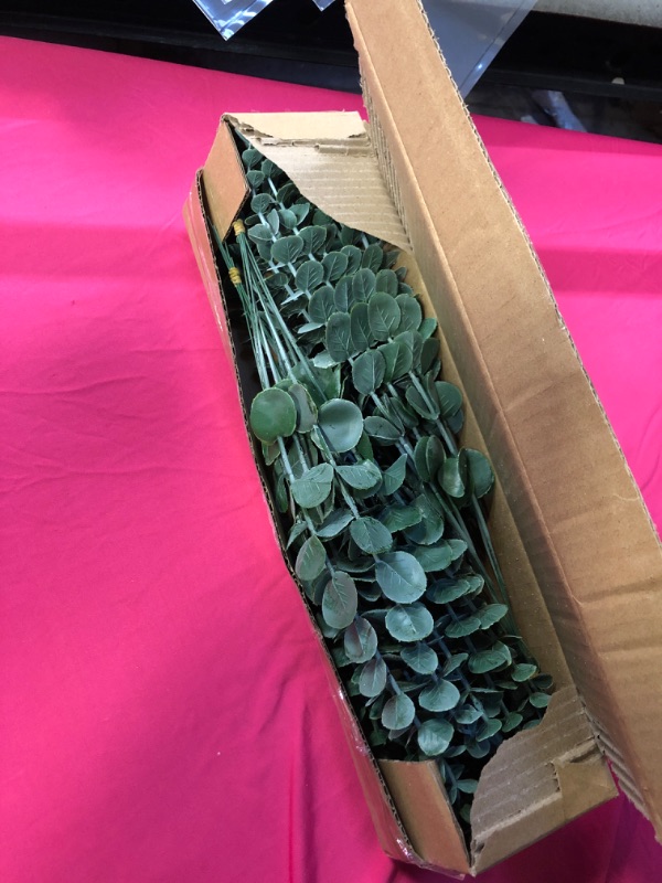 Photo 2 of  Pieces Artificial Eucalyptus Stem Faux Eucalyptus Decor Artificial Green Branches Leaves - for Wedding Floral Arrangements Home Decor