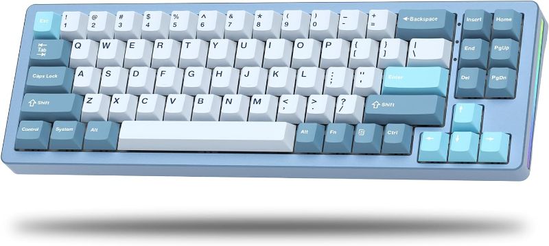 Photo 1 of Gaming Keyboard, Aluminum Alloy Shell Wireless Mechanical Keyboard Bluetooth/2.4G/Wired Hot Swappable Pre-lubed Switches, Gasket Mounted RGB Creamy Keyboard 