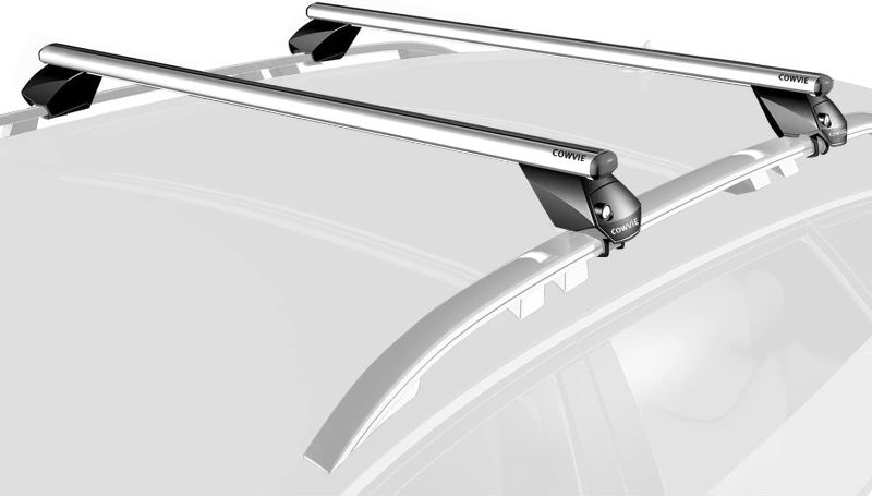 Photo 1 of 53” Aluminum Universal Roof Rack Cross Bars keyed Locks Fully Assembled- Fit for Most SUVs Both Raised Side Rails and Integrated Rails, Silver
