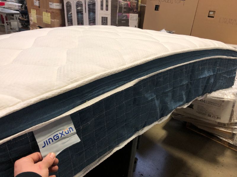 Photo 2 of 14 Inch Hybrid Gel Memory Foam Mattress by Jingxun - Motion Isolation, Pressure Relief, Cooling, Back Pain Relief - KING Size 14"Hybrid Mattress KING