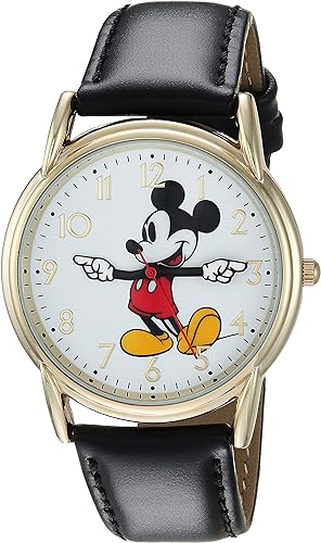 Photo 1 of Disney Mickey Mouse Adult Classic Cardiff Articulating Hands Analog Quartz Leather Strap Watch
