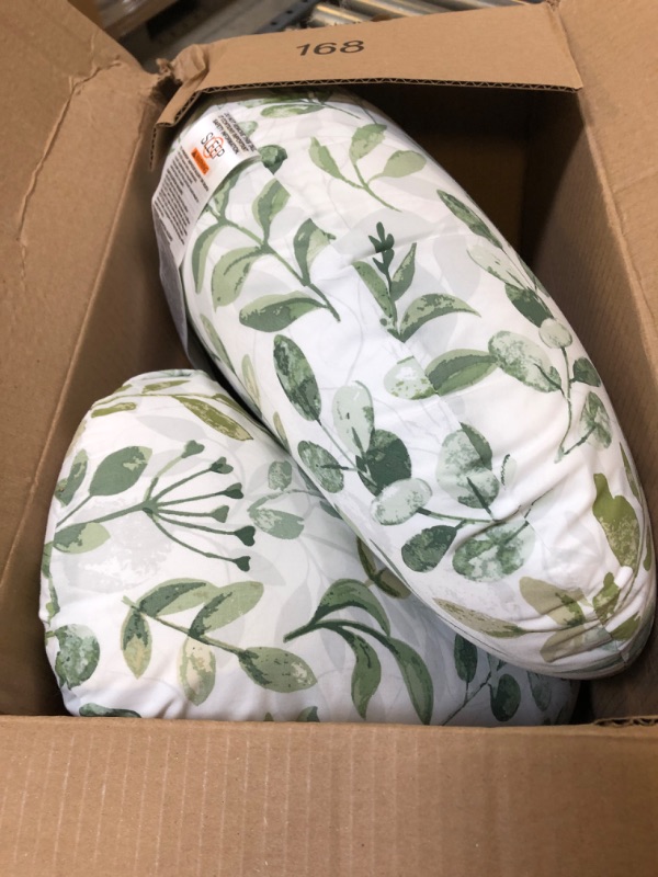 Photo 2 of Boppy Original Support Nursing Pillow, Green Foliage, Ergonomic Breastfeeding, Bottle Feeding, and Bonding, Firm Hypoallergenic Fiber Fill, Removable Cover, Machine Washable