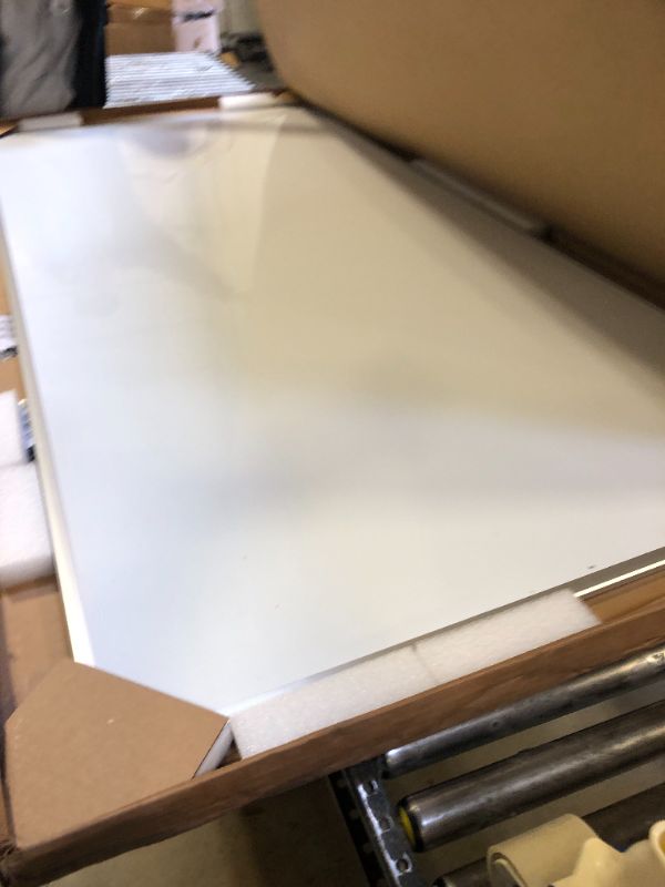 Photo 1 of Quartet Whiteboard, Dry Erase Board, Magnetic, 8' x 4', Nano-Clean Surface Resists Ink Stains, Accessory Tray and 1 Dry Erase Marker, Silver Aluminum Frame (SM538) Silver 8' x 4'