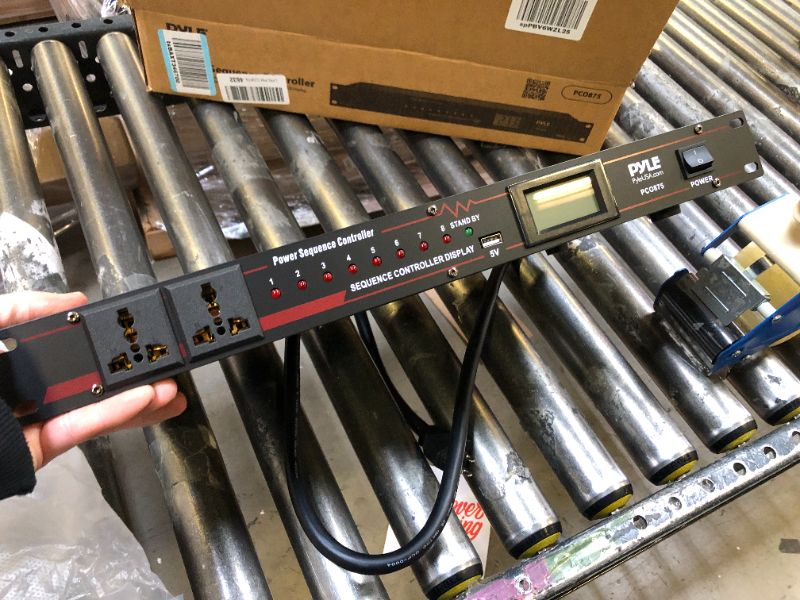 Photo 4 of 10 Outlet Power Sequencer Conditioner - 13 Amp 2000W Rack Mount Pro Audio Digital Power Supply Controller Regulator w/Voltage Readout, Surge Protector, for Home Theater Stage/Studio Use - Pyle PCO875