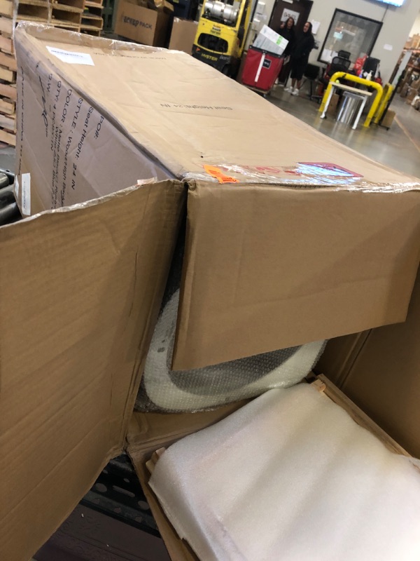 Photo 1 of Andeworld Metal Bar Stools Counter Height Stools Dining Chairs High Back Industrial Barstools Set of 4 (24inch, Cream White) 24 Inch White