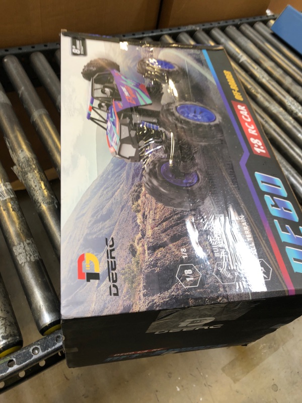 Photo 2 of DEERC DE60 Large 1:8 Scale Upgraded RC Cars Remote Control Car for Adults Boys,Off Road Monster Truck with Realistic Sound,2.4Ghz 4WD Rock Crawler Toy All Terrain Climbing,2 Batteries for 80 Min Play Classic Blue