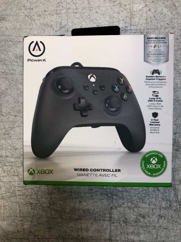 Photo 2 of PowerA Wired Controller For Xbox Series X|S - Black, Gamepad, Video Game Controller Works with Xbox One