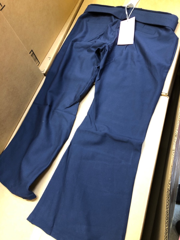 Photo 3 of blue M women comfy stretch flared pants 