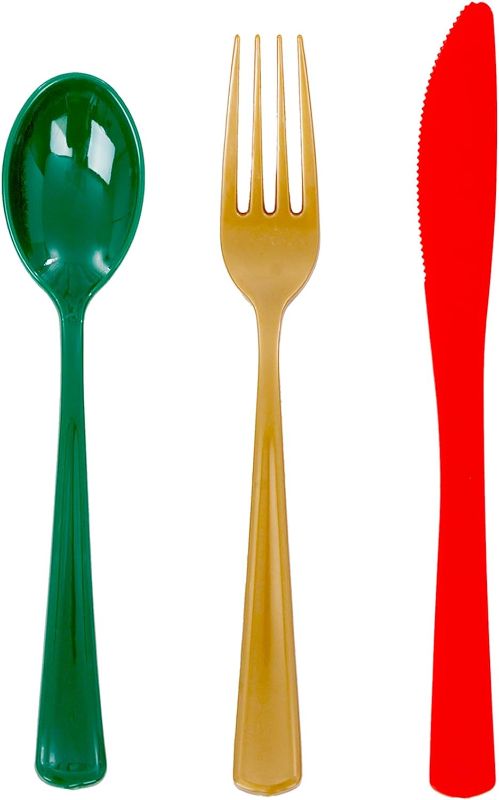 Photo 1 of  Plastic Christmas Silverware Cutlery 