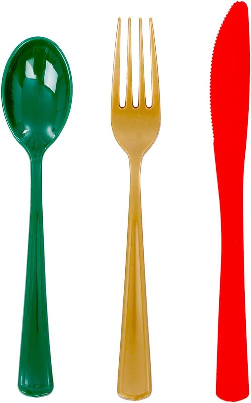 Photo 1 of  Plastic Christmas Silverware Cutlery