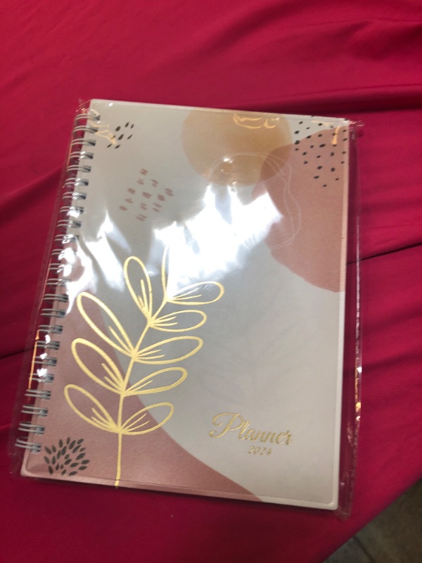 Photo 2 of SUNEE 2024 Appointment Book, Quarter-Hourly, Weekly & Monthly - from January 2024 - December 2024, 6.4"x8.3" Weekly Planner, Flexible Cover, Note Page, Pocket, Spiral Binding, Pink Breeze 6.4"x8.3" Pink Breeze