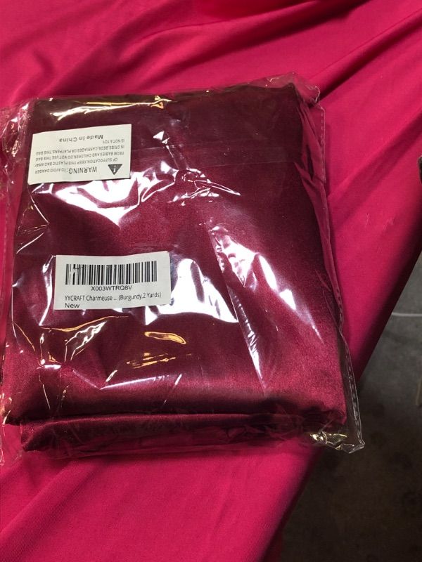 Photo 2 of YYCRAFT Charmeuse Bridal Satin Fabric by The Yard 58 Inches Wide (Burgundy,2 Yards) 2 Yards Burgundy