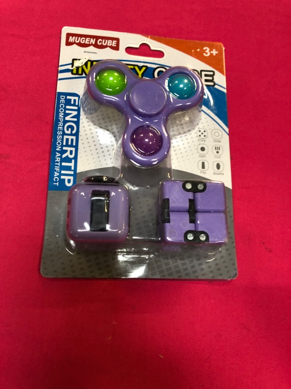 Photo 2 of Fidget Toys Set,Infinity Cube-Fidget Spinners,for Adults and Children with ADHD,ADD,Autism or Anxiety Disorders(Purple)