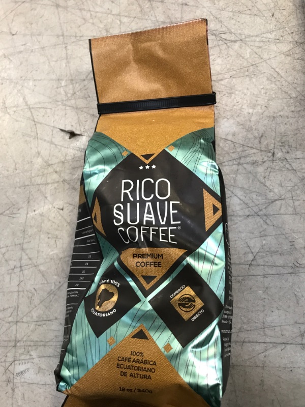 Photo 2 of Rico Suave Coffee Premium Coffee 100% Ecuadorean Highland Arabica Coffee Beans Medium - Dark Roast Whole Beans 340 Grams - 12 Ounces