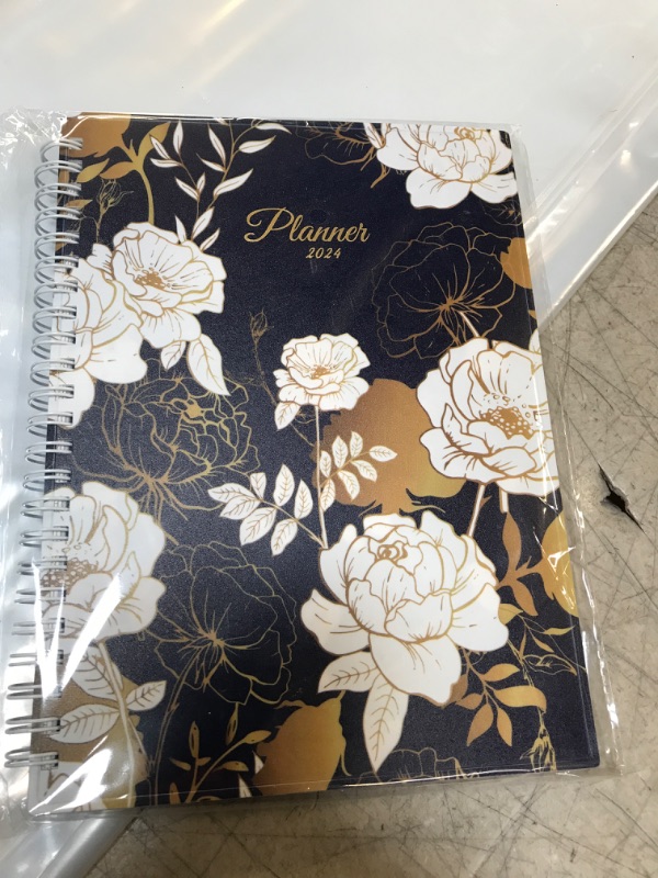 Photo 2 of SUNEE 2024 Appointment Book, Quarter-Hourly, Weekly & Monthly - from January 2024 - December 2024, 6.4"x8.3" Weekly Planner, Flexible Cover, Note Pages, Pockets, Spiral Binding, Vintage Floral 6.4"x8.3" Vintage Floral
