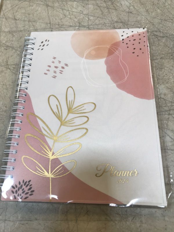 Photo 2 of SUNEE 2024 Appointment Book, Quarter-Hourly, Weekly & Monthly - from January 2024 - December 2024, 6.4"x8.3" Weekly Planner, Flexible Cover, Note Page, Pocket, Spiral Binding, Pink Breeze 6.4"x8.3" Pink Breeze