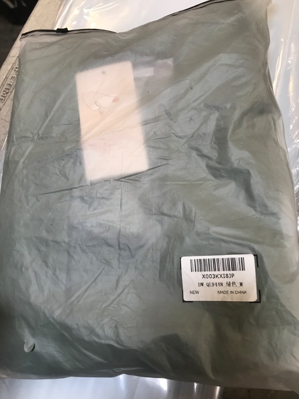 Photo 1 of dowerme Women's Satin Dress 2023 Casual Wrap V Neck Long Sleeve Belted Zipper Slit Silk Midi Bodycon Wedding Dresses Solid Green Medium