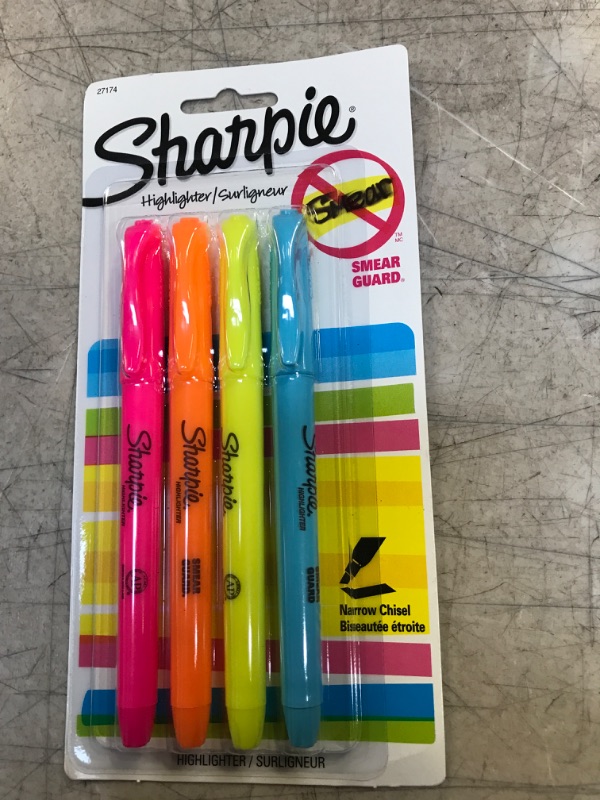 Photo 1 of SHARPIE 4 PACK HIGHLIGHTER SMEAR GUARD 