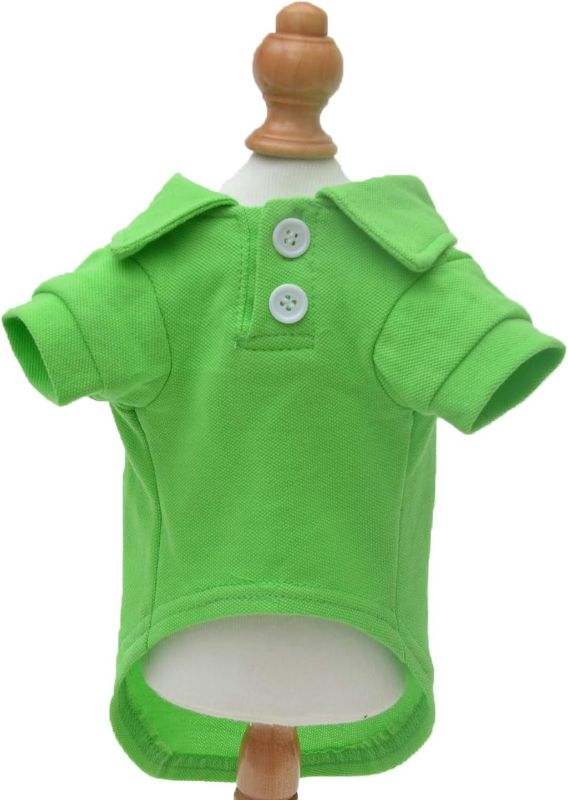 Photo 1 of lovelonglong Basic Dog Polo Shirts Premium Cotton, Polo T-Shirts for Large Medium Small Dogs with a Two-Button Collar Blank Color Green XXXL
