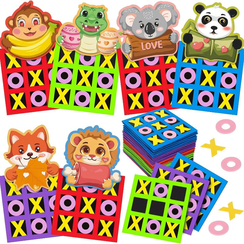 Photo 1 of ABERLLS 28 Pack Tic-Tac-Toe with Valentines Day Cards for Kids School, Valentines Day Gifts for Kids, Valentines Mini Board Game Toys for Kids Classroom, Valentines Day Exchange Gifts, Party Favors
