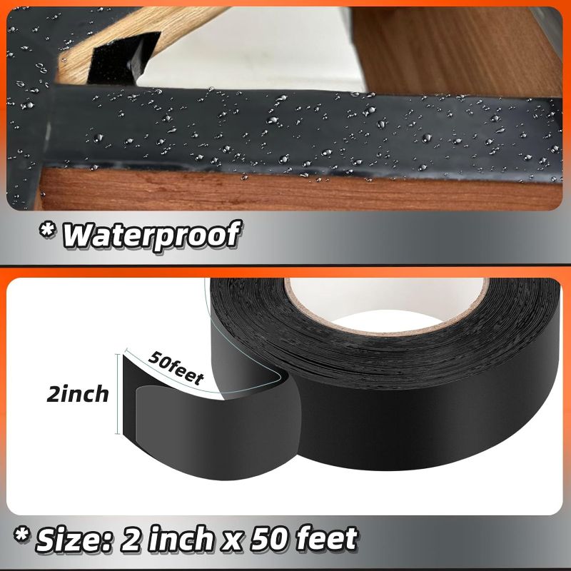 Photo 1 of 6 Pack Joist Tape 2" x 50' Weather-Resistant Butyl Joist Tape for Decking, Self Adhesive Deck Flashing Tape for Wood Decks Beams Roof and More
