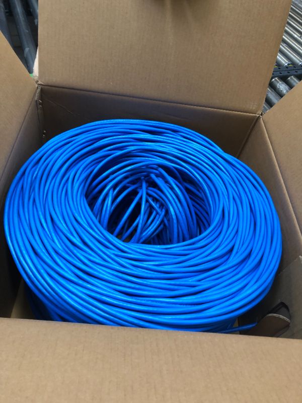 Photo 2 of Cat6 Plenum (CMP) Cable 1000FT Plenum Rated Wire Tested with Fluke Networks DTX-1800 Cable Analyzer, 23AWG, 550MHz Network Cable CCA Unshielded Twisted Pair (UTP) Blue