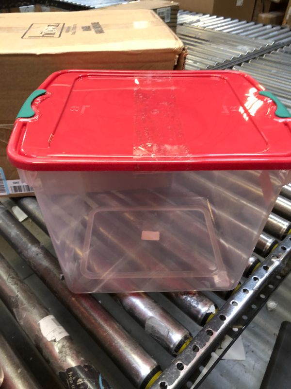 Photo 1 of HOMZ Holiday Clear Plastic Storage Container with Latching Handles