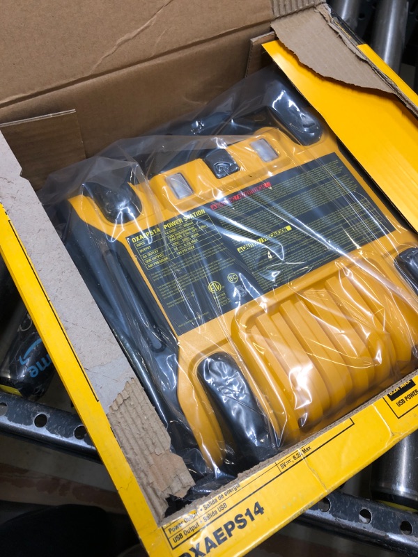 Photo 2 of DEWALT DXAEPS14 1600 Peak Battery Amp 12V Automotive Jump Starter/Power Station with 500 Watt AC Power Inverter, 120 PSI Digital Compressor, and USB Power , Yellow