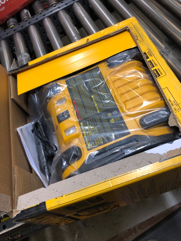 Photo 2 of DEWALT DXAEPS14 1600 Peak Battery Amp 12V Automotive Jump Starter/Power Station with 500 Watt AC Power Inverter, 120 PSI Digital Compressor, and USB Power , Yellow