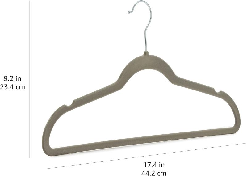 Photo 1 of Amazon Basics Slim, Velvet, Non-Slip Suit Clothes Hangers, Gray/Silver 10 PACK