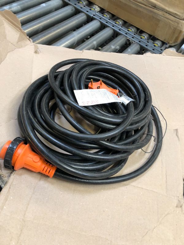 Photo 2 of True Mods 25 Feet 125V 30A RV Power Extension Cord [NEMA TT-30P/L5-30R] [Twist Lock] [Heavy Duty 10/3 Gauge STW Copper Wires] [LED Indicator] [ETL Listed] [EZ-Grip Handle] RV Trailer Camper Campsite 30A - L5-30R 25 Feet