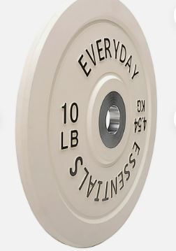 Photo 1 of 10 Lb Everyday Essentials Color Coded Olympic Bumper Weight Plate with Steel Hub
