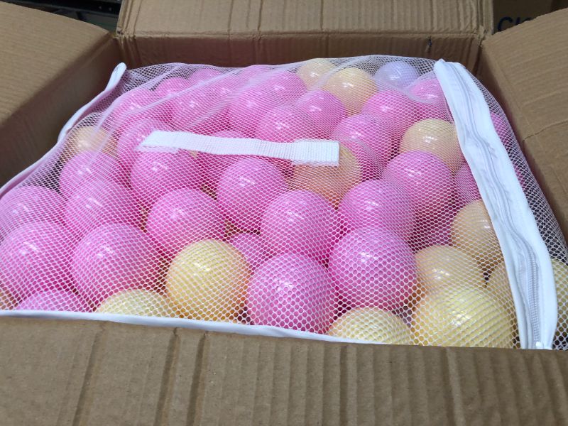 Photo 1 of Amazon Basics BPA Free Crush-Proof Plastic Ball Pit Balls with Storage Bag, Toddlers Kids 12+ Months, 6 Pastel Colors - Pack of 400 6 Pastel Colors 400 Balls
